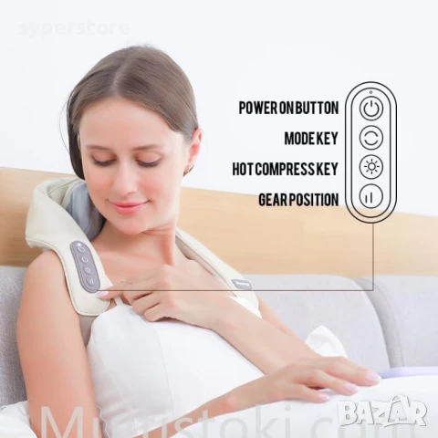 Масажор за Врат Digital One SP01088, безжичен масажор, многоточков масажор, Neck Massager, шиацу Мас, снимка 14 - Масажори - 50469788