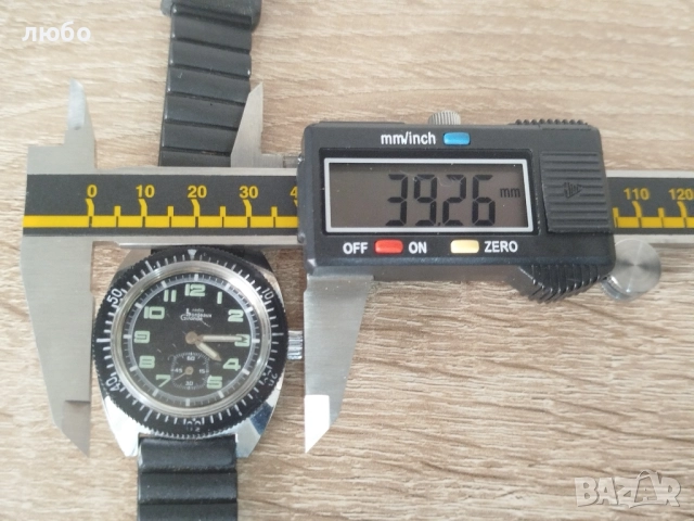Часовник DIVER Винтиж 60/70 г Всичко по Часовника е Оригинално Работи Точно , снимка 6 - Мъжки - 52389424
