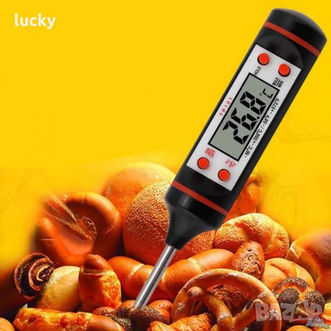 Кухненски дигитален термометър за шпиковане със сонда, за храни и течности