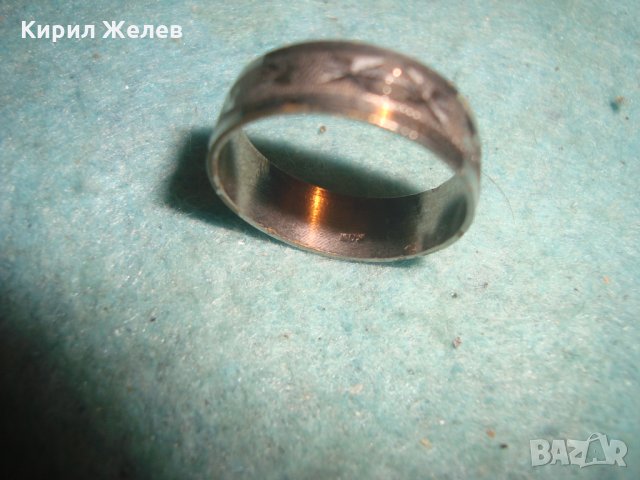 СТАРА СРЕБРИСТА ХАЛКА СТОМАНА РЪЧНО ГРАВИРАНА РЕТРО ОРНАМЕНТИРАН ПРЪСТЕН 25879, снимка 10 - Антикварни и старинни предмети - 35585084