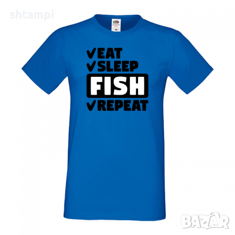 Мъжка тениска Fish 1,Eat,Sleep,Fish,Anime,Repeat,Ядене,Спане,Риба,Подарък,Повторение,Празник,, снимка 4 - Тениски - 36418956
