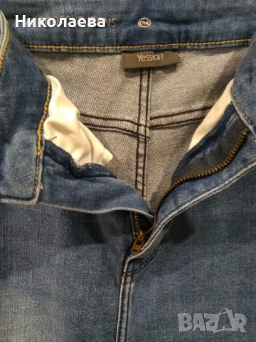 Дънки от светъл деним-Yessica,с леко уширени крачоли,XL, снимка 3 - Дънки - 43695480