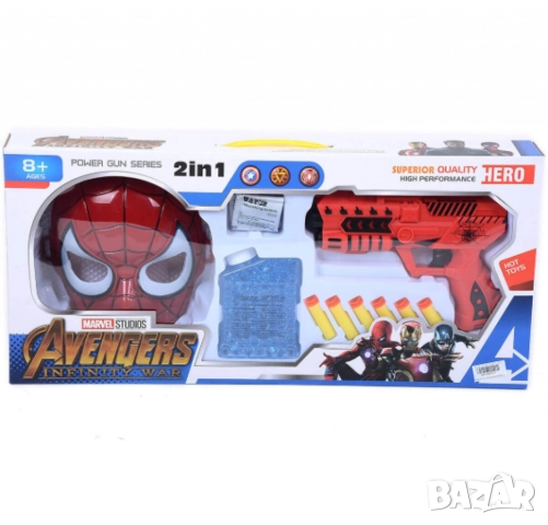 Детски п и с т о л е т с водни гел топчета и маска Спайдър, снимка 4 - Други - 52093486