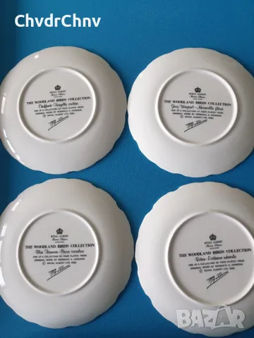 4бр Royal Albert английска колекционерска декоративна порцеланова чиния-картина/птици, снимка 6 - Картини - 49179306