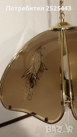 Абажур (полилей) - метален с 6 стъкла  - и 4 х 10W - Нови LED крушки, снимка 10 - Лампи за стена - 44006638