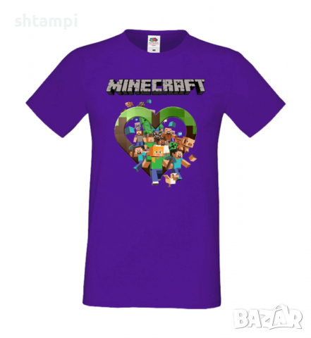 Мъжка тениска майнкрафт Minecraft 5,Minecraft,Игра,Забавление,подарък,Изненада,Рожден Ден., снимка 14 - Тениски - 36495159