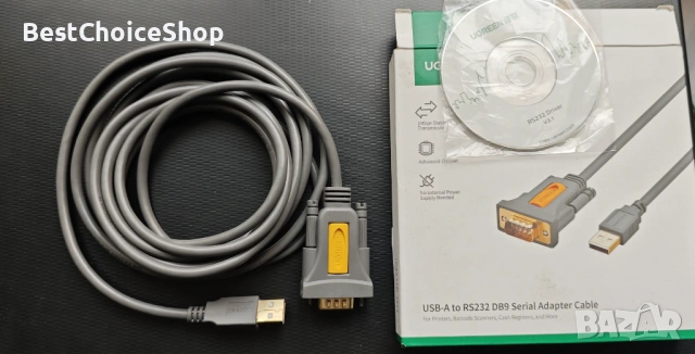 UGREEN USB към RS232 сериен кабел DB9 PL2303 чип – 3M