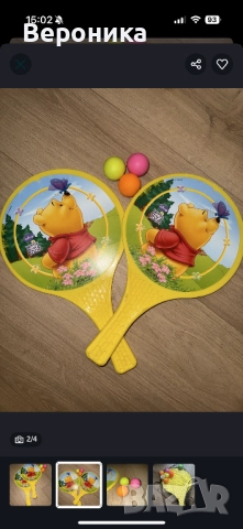 Хилки за плажен тенис със мечо пух, снимка 3 - Тенис - 52671385