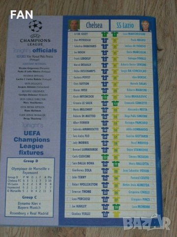 Челси Лондон - Лацио Рим оригинална футболна програма от Шампионската лига през сезон 1999/2000, снимка 11 - Фен артикули - 35152030