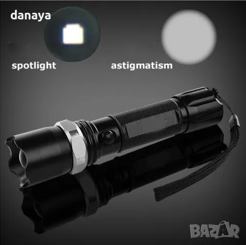 1165 Мощен led фенер ZOOM презареждаем 3 режима на светене SOS, снимка 6 - Друга електроника - 47952191