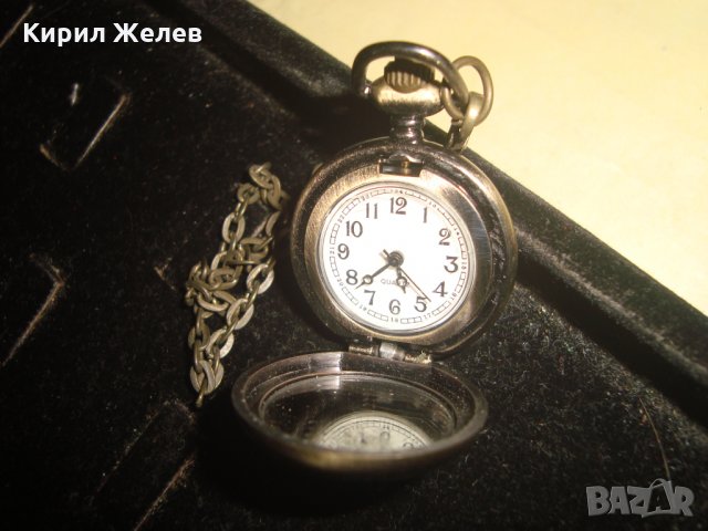 ВИНТИДЖ МЕСИНГОВ ДАМСКИ ДЖОБЕН ФЛОРАЛЕН КВАРЦОВ ЧАСОВНИК с ВЕРИЖКА - КЮСТЕК 145161, снимка 2 - Джобни - 32731612