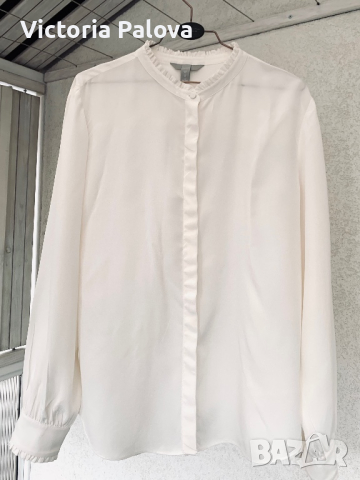 Разкошна копринена риза/блуза цвят екрю ( айвъри), снимка 3 - Ризи - 44846261