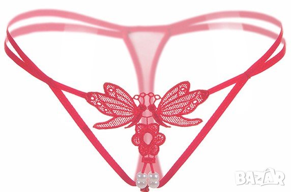 Еротично и секси дамско бельо. Бикини / прашки с перли и отворено дъно, снимка 6 - Бельо - 33482954