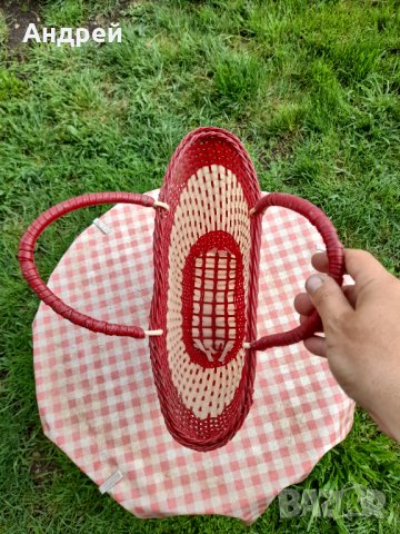 Стара плетена чанта #9, снимка 3 - Антикварни и старинни предмети - 32772582