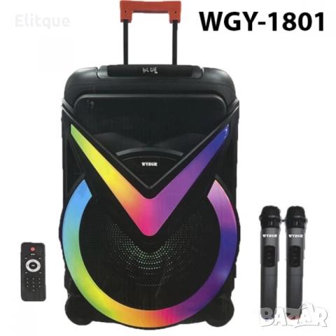 Караоке тонколона 18 инча с микрофон и дистанципонно WGY-1801, снимка 8 - Друга електроника - 52862464