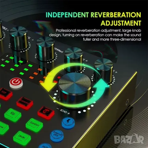 Кондензаторен микрофон, за студио, с пулт, професионален микроинфон,инфлуенсър, влогър, глас, музика, снимка 3 - Други - 49446102