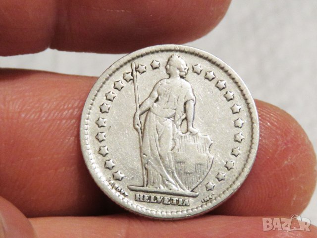 Рядък  сребърен франк, швейцарски франк 1914г. сребро, снимка 3 - Нумизматика и бонистика - 35483467