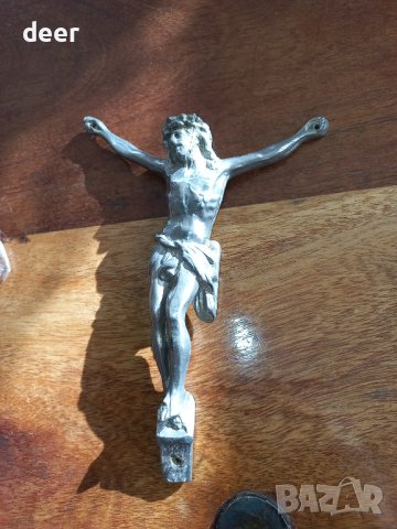 Посребрен старинен Исус, снимка 4 - Икони - 43541925