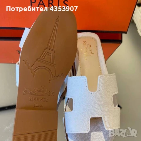 Дамски чехли Hermes, снимка 3 - Чехли - 50780897