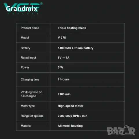 Професионална Електрическа самобръсначка, снимка 3 - Тримери - 53501147