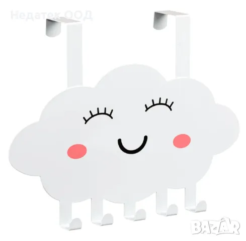 Закачалка за врата, Облак, Метал, Детска, 5 места, 32см, Бяла, снимка 3 - Други - 47756689