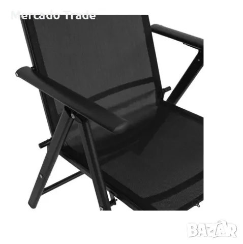Сгъваем стол Mercado Trade, За къмпинг, градина, тераса, Черен, снимка 6 - Столове - 49720688