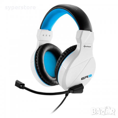 Слушалки с микрофон Sharkoon Rush ER3 White SH0055 Бели Геймърски слушалки Gaming Headset 