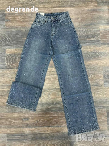 НАМАЛЕНИ Ефектни дънки с камъчета Хс С Л , снимка 3 - Дънки - 52542237