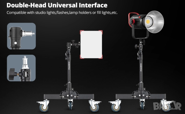 Професионален стоманен статив за студийно осветление - AMBITFUL, снимка 3 - Чанти, стативи, аксесоари - 52437219