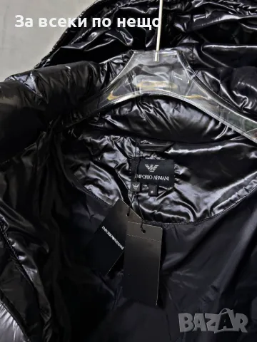 Мъжко черно зимно яке със силиконов пълнеж и бродирано лого Emporio Armani Код A329, снимка 4 - Якета - 48033763