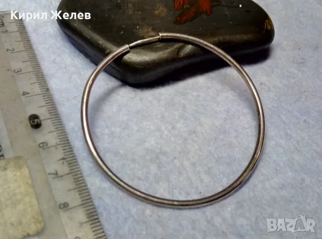 ГОЛЯМА КЛАСИЧЕСКИ РЕТРО АРТ МОДЕЛ СРЕБЪРНА ОБЕЦА Тип ОБРЪЧ СРЕБРО 925 ФИНА РЪЧНА РАБОТА 50047, снимка 9 - Обеци - 49682479