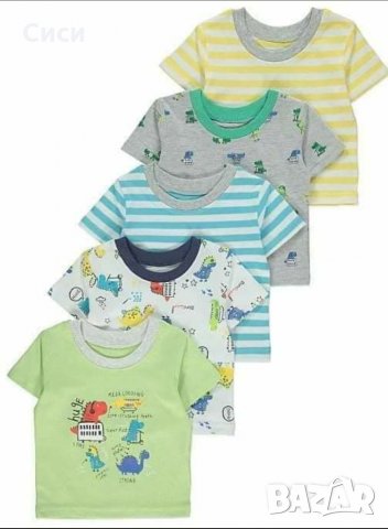 Комплект бебешки тениски с къс ръкав George, снимка 2 - Бебешки блузки - 32208874
