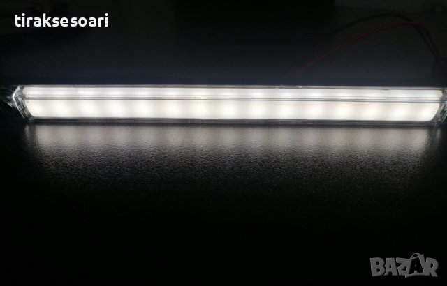 LED ЛЕД Диоден Габарит Маркер с Неон Ефект Бял 12V-24V 24 см, снимка 2 - Аксесоари и консумативи - 43908523