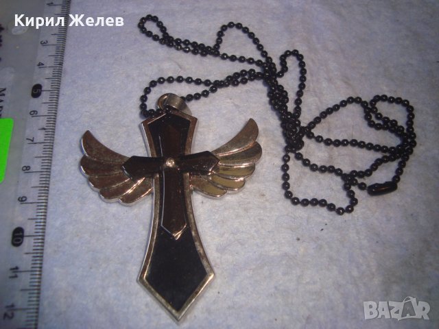 КРАСИВ СТИЛИЗИРАН ФЕШЪН АРТ КРЪСТ - КОЛИЕ БЛАГОРОДНА НЕРЪЖДАЕМА СТОМАНА с ЦИРКОН и ВЕРИЖКА 27486, снимка 5 - Колиета, медальони, синджири - 36982764