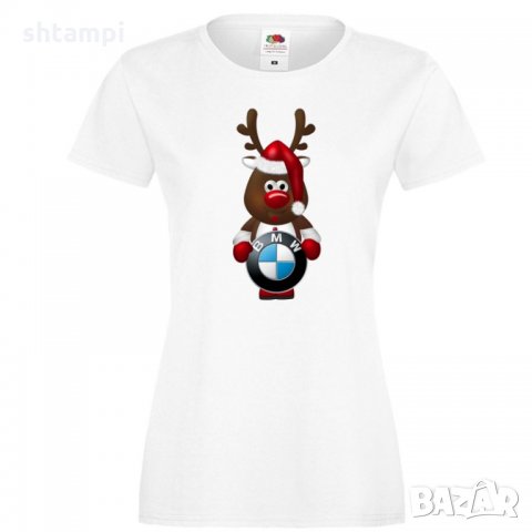 Дамска тениска BMW Christmas Reindeer, снимка 3 - Тениски - 32835858