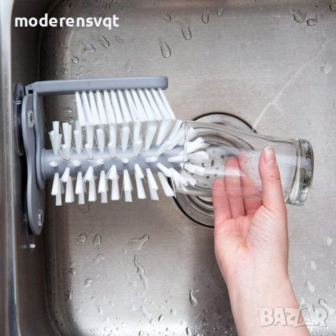 Двойна четка за миене на чаши с вакуумно закрепване за мивката, снимка 3 - Чаши - 43089427