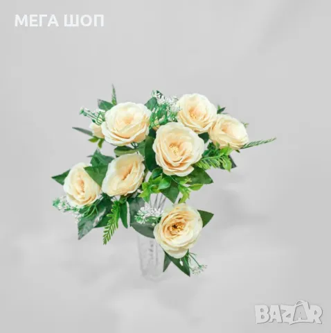 Изкуствени рози – Стилна и трайна декорация в пет изящни цвята, снимка 5 - Изкуствени цветя - 50332408