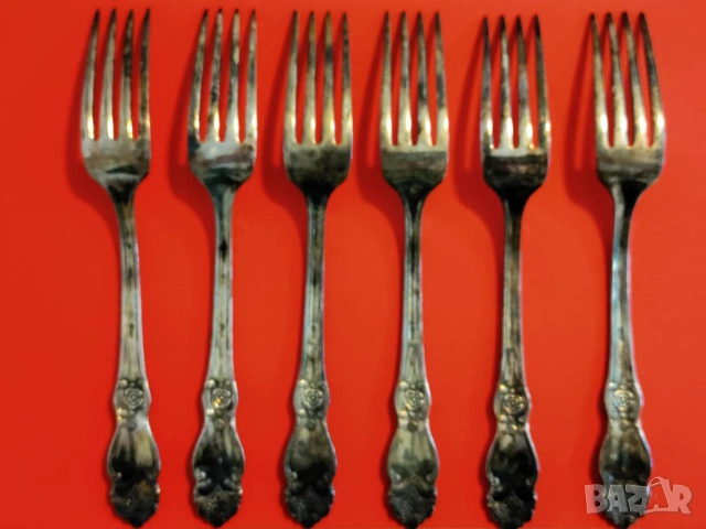 Посребрени вилици и лъжици "Сребърна роза", МНЦ, мелхиор, СССР, снимка 7 - Прибори за хранене, готвене и сервиране - 53424212