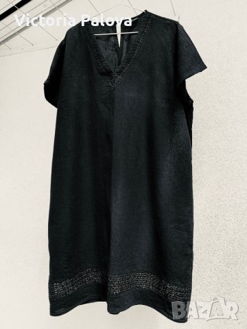 Модерна кройка рокля ,лен и вискоза,Германия, снимка 6 - Рокли - 37327347