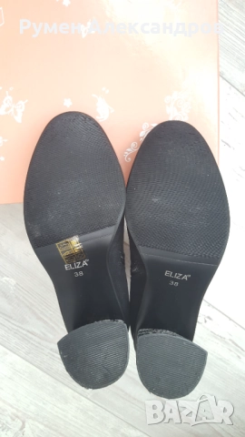 Чисто нови черни велурени дамски боти ELIZA РАЗМЕР 38, снимка 11 - Дамски боти - 52585423