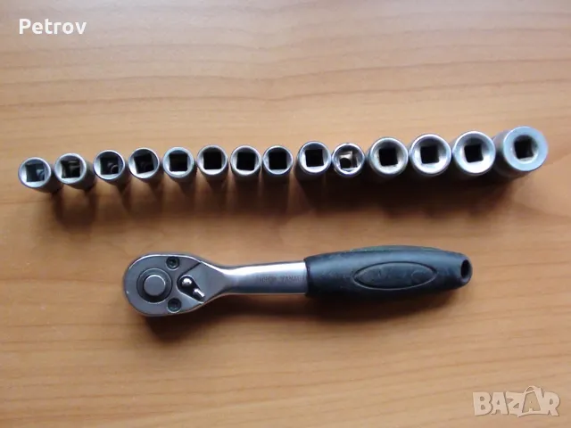 1/4" Тресчотка + 14 вложки (камъни) 4 - 14 mm  - Внос от Германия, снимка 4 - Гедорета - 38687732