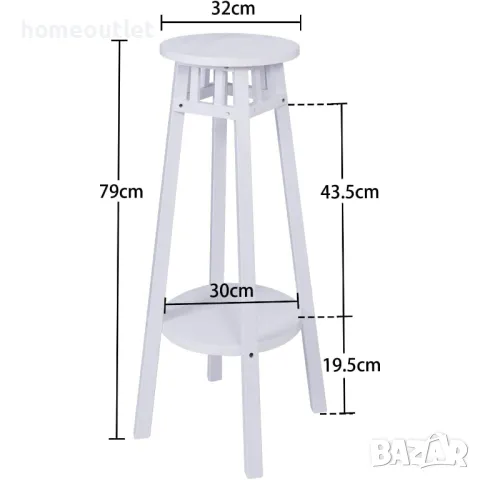 ПРОМОЦИЯ Стойка за цветя на 2 нива в бяло (к-кт от 2 бр) UNHO XJJ669, снимка 5 - Стайни растения - 49116069