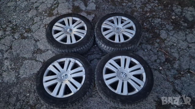 джанти със зимни гуми Michelin 5x112 205/55/16 3C0 601 025 B Volkswagen Passat B6 2005-2010, снимка 2 - Гуми и джанти - 52436790