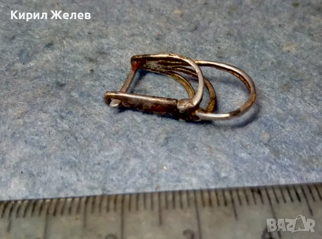 СТАРА АНГЛИЙСКИ ТИП ЗАКОПЧАВАНЕ АЖУРНА СРЕБЪРНА ОБЕЦА СРЕБРО 925 РЪЧНА АРТ ИЗРАБОТКА 38043, снимка 2 - Антикварни и старинни предмети - 49153748