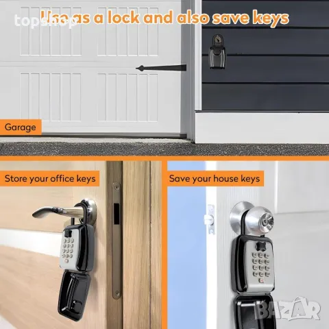 BEETRO Външна кутия за заключване 12-цифрена с бутон, Airbnb, снимка 5 - Други стоки за дома - 50355214