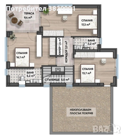 Двуетажна къща с три спални в затворен комплекс с. Близнаци, снимка 3 - Къщи - 52478266