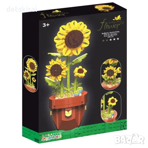 Конструктор Слънчогледи в саксия или Орхидея 359 части, снимка 5 - Конструктори - 53456472