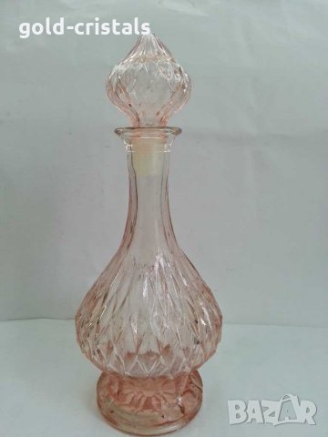 Гарафа цветно стъкло, снимка 2 - Антикварни и старинни предмети - 29861482