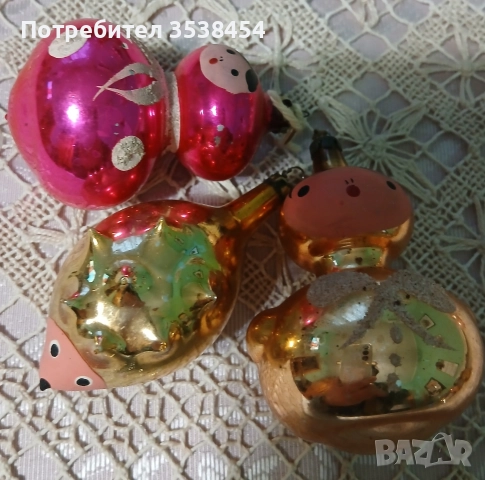 Стъклени новогодишни играчки , снимка 5 - Антикварни и старинни предмети - 52674883