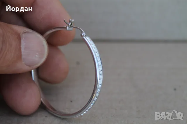 Дамски сребърни обеци с камъни, снимка 7 - Обеци - 50099444